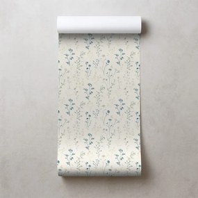 Фототапет – Нежни сини цветчета на бежово