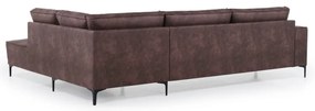 Кафяв ъглов диван от изкуствена кожа (десен ъгъл) Copenhagen - Scandic