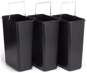 Стоманено кошче за боклук за рециклиране с педал в матово сребрист цвят 3x8 l Tri Selectif – MSV