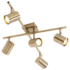 Модерна таванна лампа бронз 5-светлина регулируема правоъгълна - Jeana