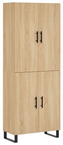 3195702 vidaXL Висок шкаф, дъб сонома, 69,5x34x180 см, инженерно дърво