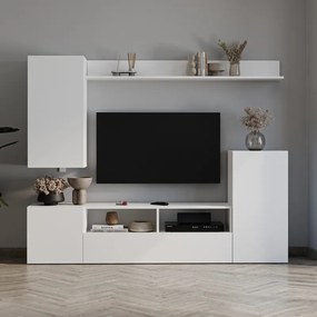 Меламинов ТВ шкаф Rodos TopMebel в бял цвят 210.2x36x90.4cm