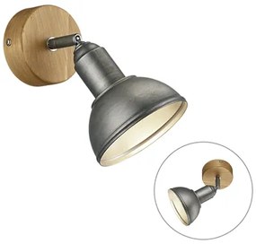 Индустриална стенна лампа стомана въртяща се и накланяща се - Arti