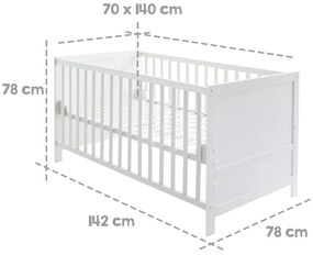 Бяло детско легло 70x140 cm - Roba