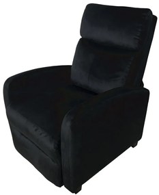 Стилен фотьойл с накланяне от черно кадифе