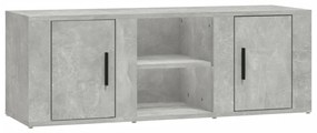 819432 vidaXL ТВ шкаф, бетонно сиво, 100x31,5x35 см, инженерно дърво