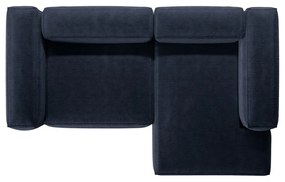 Тъмносин ъглов диван от рипсено кадифе (десен ъгъл) Bergano – Cosmopolitan Design