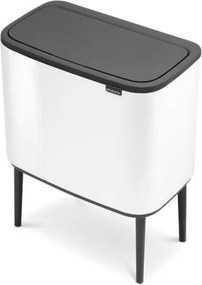 Кош за боклук Brabantia Bo Touch 651118, 3x11 л, Плавно и безшумно отваряне, Голям отвор, Тъмносив