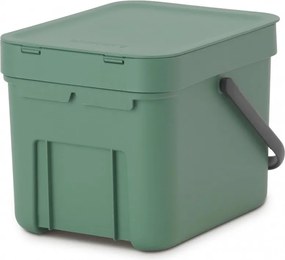 Кош за разделно събиране на боклук Brabantia Sort&Go 1003233, 6 л, Дръжка, Възможност за стенен монтаж, Тъмнозелен