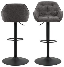 Тъмносиви бар столове с въртящ се механизъм в комплект от 2 броя 109 см Brooke - Actona