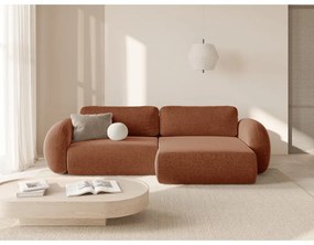 Шенилов сгъваем/с място за съхранение ъглов диван в тухлен цвят Tonale – Cosmopolitan Design