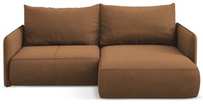 Оранжев разтегателен ъглов диван с място за съхранение (десен ъгъл) Nanea – Makamii