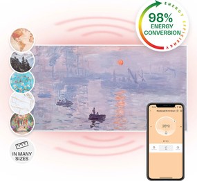 Klarstein Wonderwall Air Art Smart, инфрачервен нагревател, 120 х 60 см, 700 W, приложение, изгрев