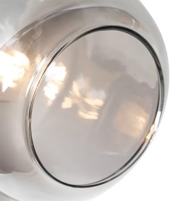 Таванен прожектор черен със злато с опушено стъкло 3-светлина - Zuzanna