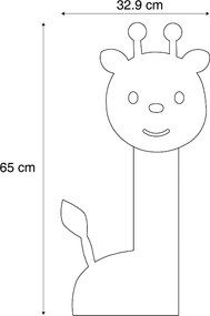 Детска стенна лампа оранжева с LED 3-степенно димиране - Gigi the Giraffe