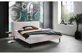 Бежово двойно легло 180x200 cm тапицирано без ламелно дъно Avola – Meise Möbel