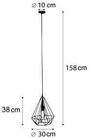 Смарт индустриален висящ златен лампион с WiFi ST64 - Carcass