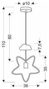 Черно-бяла детска лампа с метален абажур Single - Candellux Lighting