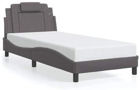 3208071 vidaXL Рамка за легло Viana без матрак, сива, 90x200 см, изкуствена кожа