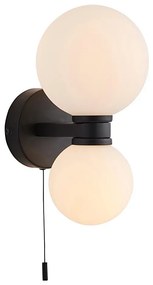 Endon 93523 - Стенно осветително тяло за баня PULSA 2xG9/3W/230V IP44 черно/бяло