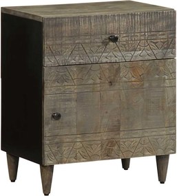 4017800 vidaXL Нощно шкафче Светло сиво 50x33x60 cm Масивна дървесина Манго