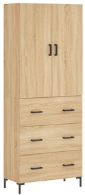 3195846 vidaXL Висок шкаф, дъб сонома, 69,5x34x180 см, инженерно дърво