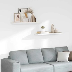 326583 vidaXL Окачени стенни рафтове, 2 бр, дъб и бяло, 90x23,5x3,8 см, МДФ