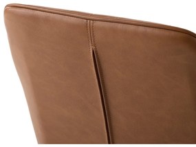 Кафяви тапицирани трапезни столове в комплект с подлакътници 2 бр. Nolan Stripe – Unique Furniture