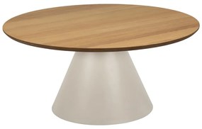 Кръгла масичка за кафе с дъбов плот в кремав и в естествен цвят ø 85 cm Soli – Actona