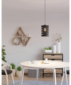 Черно висящо осветително тяло с метален абажур ø 18 cm CREMELLA – EGLO