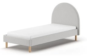 Сиво тапицирано единично легло с решетка 90x200 cm MOON - Vipack