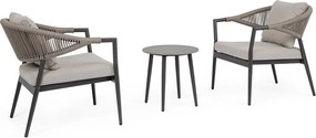 Алуминиев градински комплект за отдих в цвят каки/кафяво-сив за 2 Millor – Bizzotto