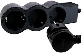 Legrand Разклонител ЧЕРЕН 3x2P+E с кабел 3 метра / 3x1.5мм2 Standard NEW  - 694560