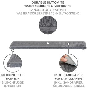 Сива тавичка за оттичане за съдовете от диатомична глина 30x8 cm Damon – Wenko