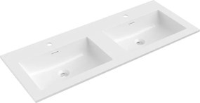 Mexen Otis вградена в плота двойна мивка 121 x 46,5 cm, бял гланц - 25181200D