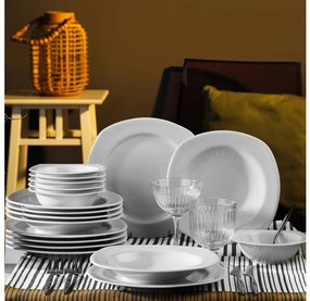 Комплект за хранене 18 части бял/порцелан