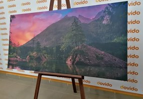 Картина на платно – Залез над планинския пейзаж