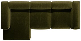 Зелен ъглов диван от рипсено кадифе (ляв ъгъл) Bergano – Cosmopolitan Design