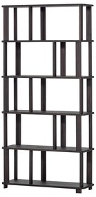 Тъмнокафява библиотека от масивен дъб 90x186x30 cm Riss – WOOOD