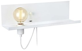 Бяла стенна лампа с USB станция за зареждане Multi - Markslöjd