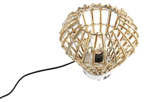 Ръстична настолна лампа бамбук с бяло - Canna Diamond