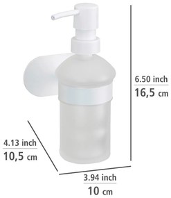 Бял самозалепващ стъклен диспенсер за сапун 200 ml Orea – Wenko