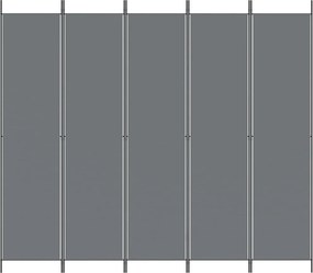 Параван за стая Alaya, 5 панела, антрацит, 250x220 cм, текстил