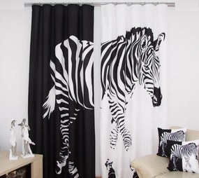 Черно-бели завеси със зебра Ширина: 160 см | Дължина: 250 см (в комплекта има 2 броя)