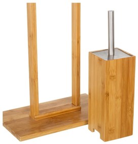 Бамбукова поставка за тоалетна хартия с четка Casa Selección Bamboo