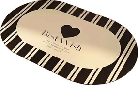 Черен/кремав килим за баня 60x100 cm Best Wish – Foutastic