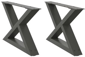 4012690 vidaXL Крака за масичка за кафе, 2 бр., антрацит, 60x(30-31,3) см, стомана