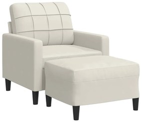 3278265 vidaXL Кресло с табуретка, кремаво, 60 см, кадифе