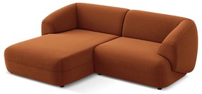 Оранжев кадифен ъглов диван (ляв ъгъл) Moana – Makamii