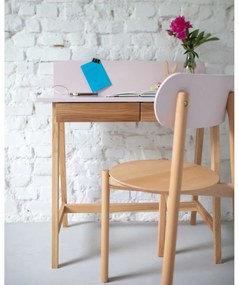 Сиво бюро с основа от ясенова дървесина, дължина 85 cm Luka - Ragaba